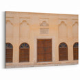 Traditional Middle Eastern Architecture Art - Elegant Canvas Prints Featuring Wooden Doors with Arched Windows