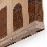 Traditional Middle Eastern Architecture Art - Elegant Canvas Prints Featuring Wooden Doors with Arched Windows