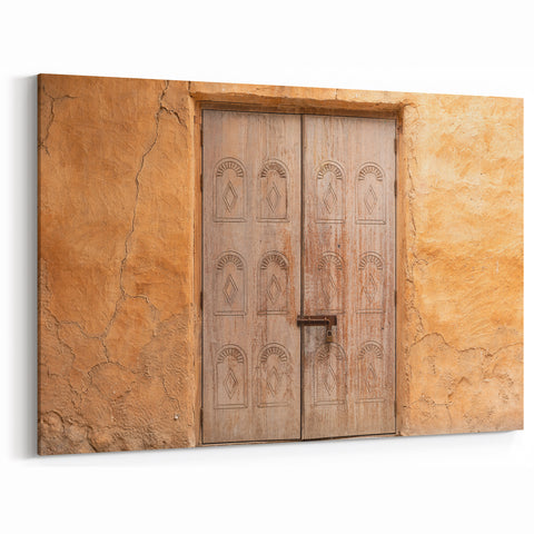 Stunning Canvas Prints Featuring Intricate Wooden Design - Rustic Middle Eastern Door Art