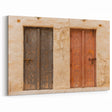 Vintage Dubai Doorway Art - Captivating Canvas Prints Featuring Dual Carved Doors