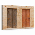 Vintage Dubai Doorway Art - Captivating Canvas Prints Featuring Dual Carved Doors