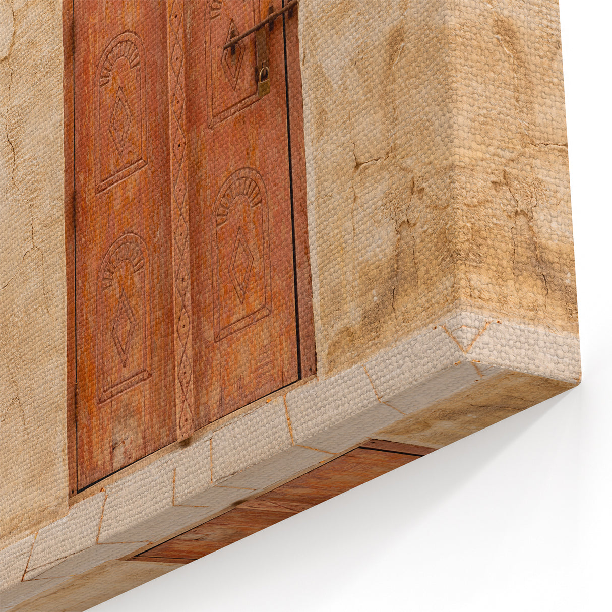 Vintage Dubai Doorway Art - Captivating Canvas Prints Featuring Dual Carved Doors