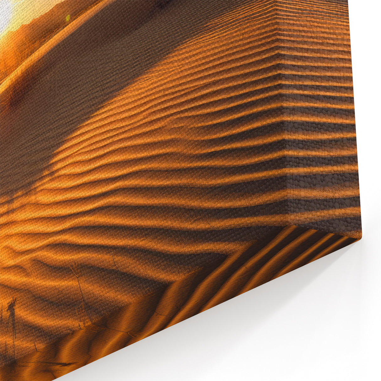 Golden Desert Sunset Art - Captivating Canvas Prints Featuring Scenic Sand Dunes