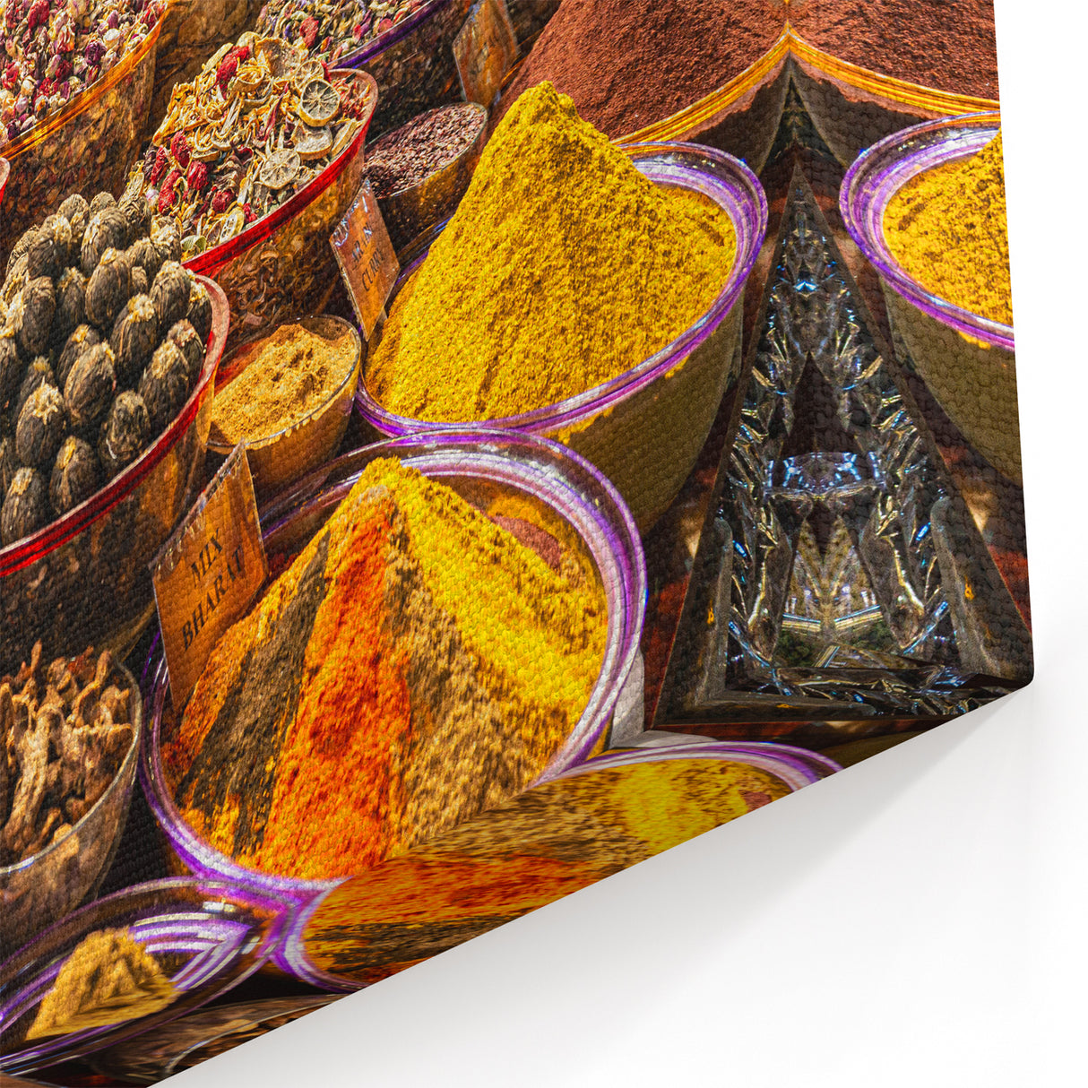 Dubai Spice Market Art - Vibrant Canvas Prints Featuring Colorful Souk Scene