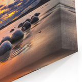 Otago Wall Art - Central Otago Canvas  Moeraki Boulders at Sunset