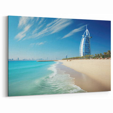 Dubai Scenery Art - Burj Al Arab Beachside Luxury Canvas Prints