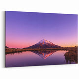 Taranaki Mountain Canvas – New Zealand Coastal Art with Sunset Reflection