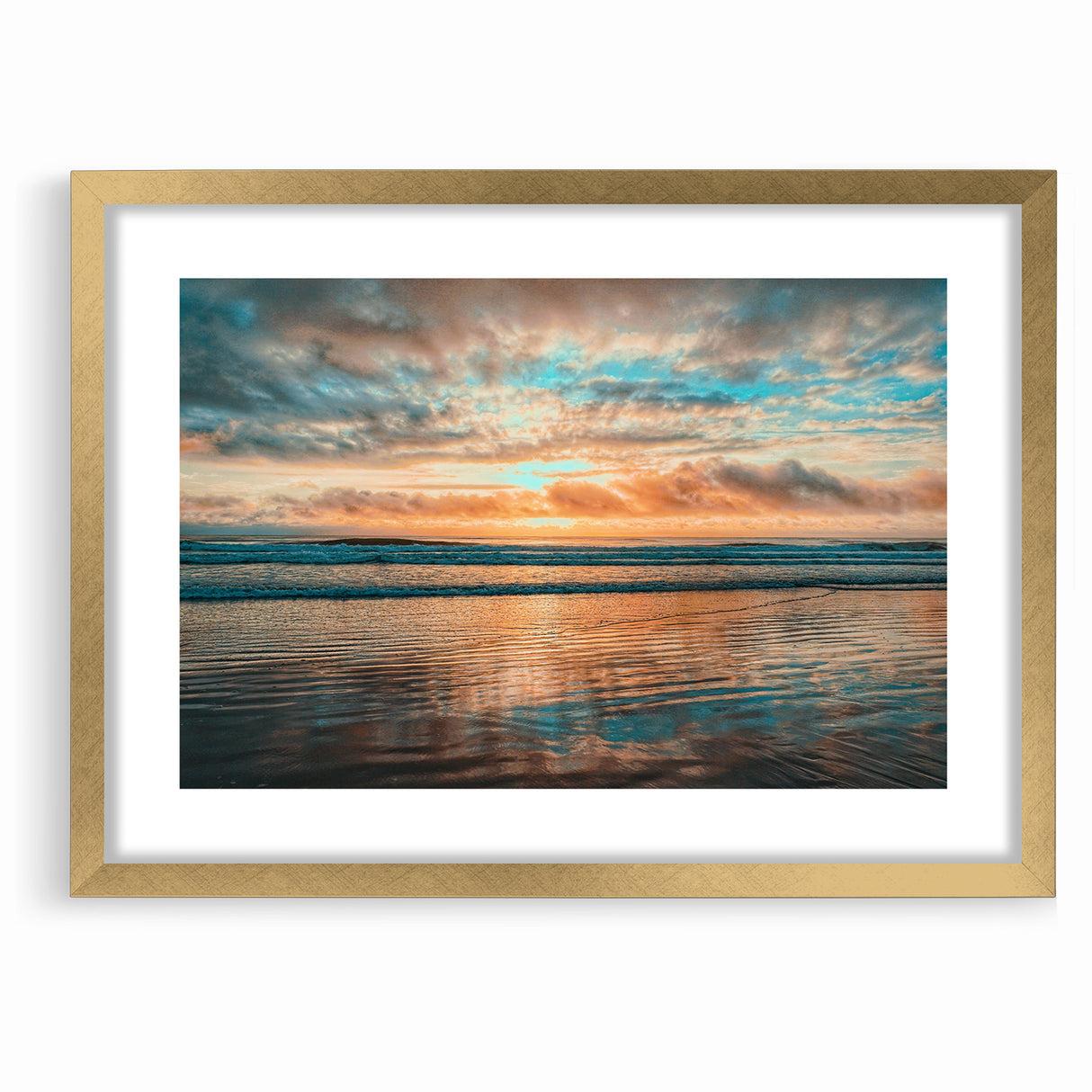 Daytona Wall Art - Breathtaking Sunset Over Calm Ocean Waves