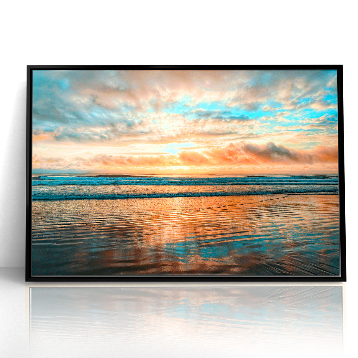 Daytona Wall Art - Breathtaking Sunset Over Calm Ocean Waves