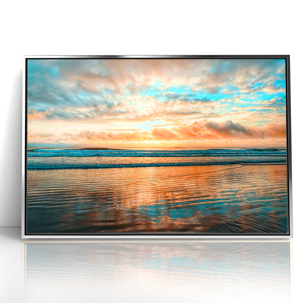 Daytona Wall Art - Breathtaking Sunset Over Calm Ocean Waves