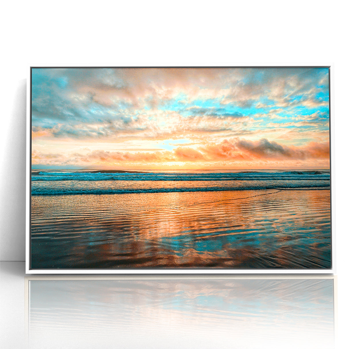 Daytona Wall Art - Breathtaking Sunset Over Calm Ocean Waves