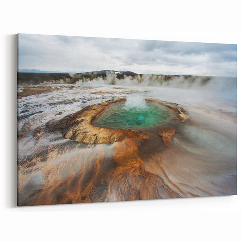 Iceland Wall Art – Geothermal Landscape Canvas