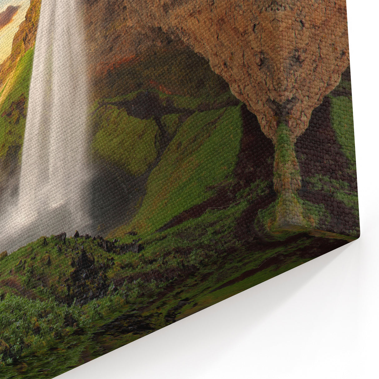 Iceland Waterfall Art – Seljalandsfoss Sunset Canvas