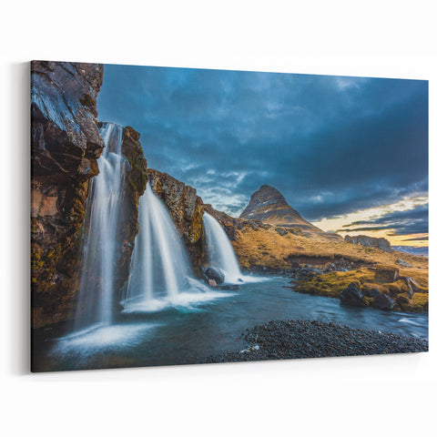 Iceland Landscape Art – Kirkjufell Mountain and Waterfall Print
