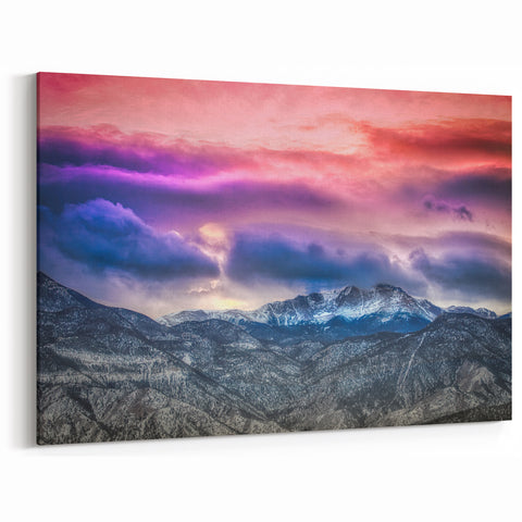 Colorado Landscape Art - Pikes Peak Photography with Vibrant Sky