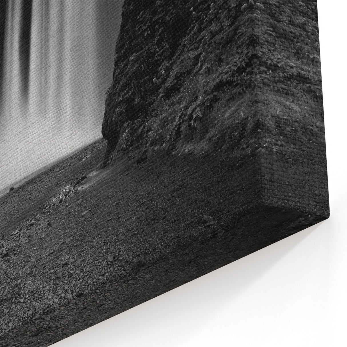 Iceland Waterfall Art – Skógafoss in Black and White Canvas