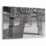 Black and White Daytona Beach Pier Photography - Coastal Florida Art