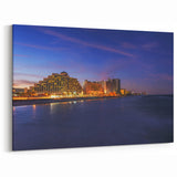 Daytona Beach Cityscape at Dusk - Vibrant Florida Art on Canvas