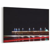 Daytona Beach Pier at Night - Dramatic Coastal Florida Art on Canvas