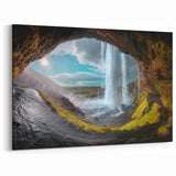 Iceland Wall Art – Behind Seljalandsfoss Waterfall Canvas