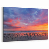 Vibrant Daytona Beach Sunset with Birds - Coastal Florida Art on Canvas