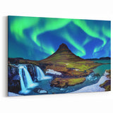 Iceland Scenery Art - Northern Lights over Kirkjufell Mountain