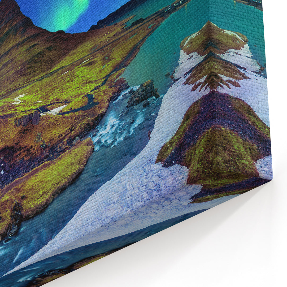 Iceland Scenery Art - Northern Lights over Kirkjufell Mountain