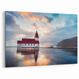 Iceland Wall Art - Vik Church at Sunrise Canvas Print