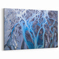 Iceland Canvas Prints - Aerial Glacial River Patterns Art