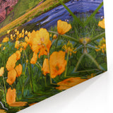 Iceland Waterfall Art - Seljalandsfoss with Wildflowers Canvas Print