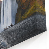 Iceland Photography - Horse Riders at Skógafoss Waterfall Canvas Print