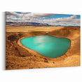 Iceland Landscape Art - Viti Crater and Turquoise Lake Canvas Print