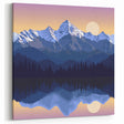 Scenic Wall Art of Colorado - Stylized Colorado Mountain Reflection Artwork
