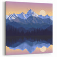 Scenic Wall Art of Colorado - Stylized Colorado Mountain Reflection Artwork