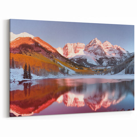 Maroon Bells Autumn Reflection - Colorado Scenic Mountain Wall Art