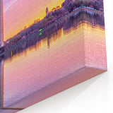Washington Monument Wall Art - Cherry Blossom Sunrise Canvas and Print