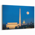 Lincoln Memorial and Washington Monument Wall Art - Moonlit Night