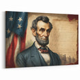 Abraham Lincoln Wall Art - Patriotic Portrait with American Flag