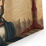 Abraham Lincoln Wall Art - Patriotic Portrait with American Flag