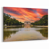 Lincoln Memorial Sunset Reflection Wall Art - Washington DC Landmark