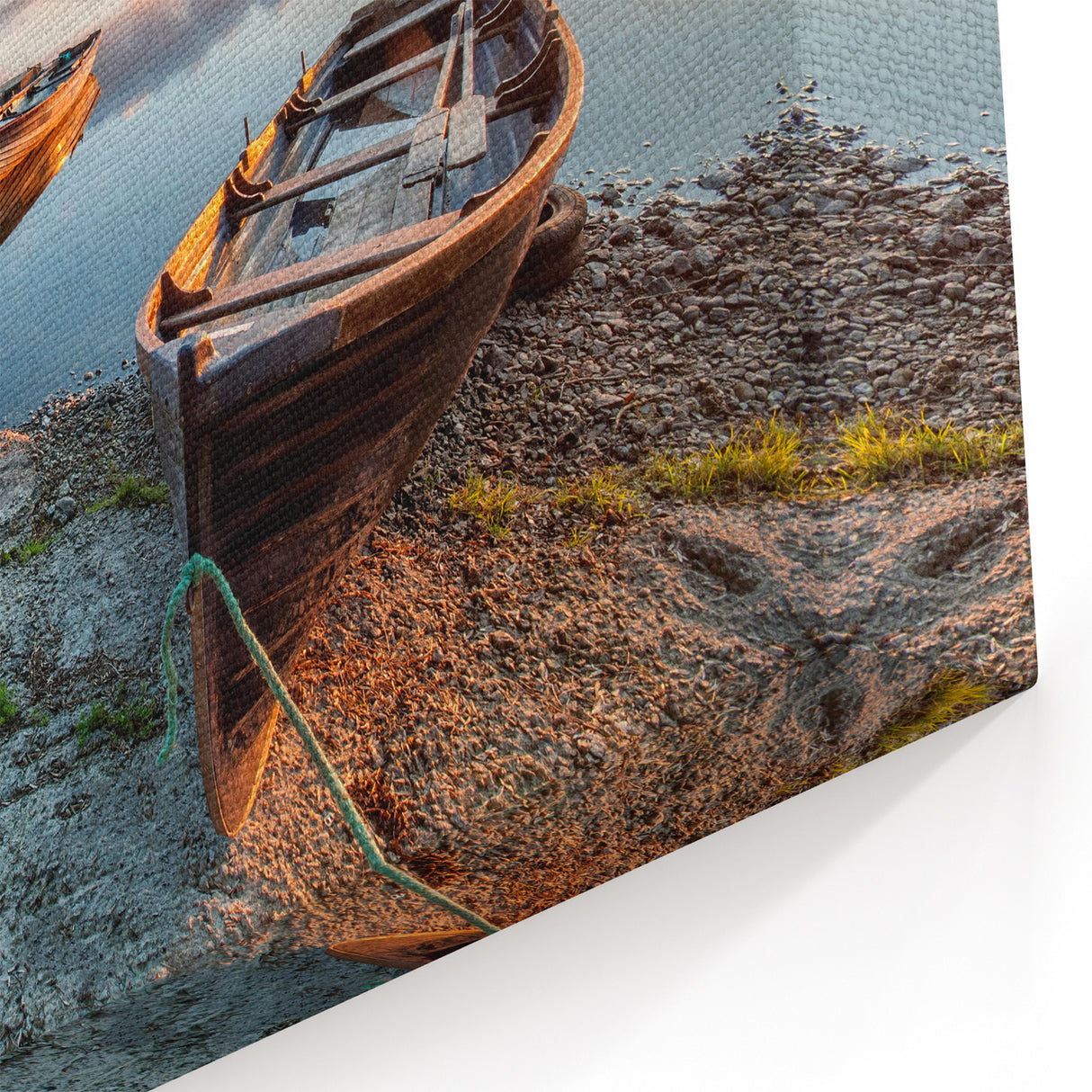 Ireland Wall Art - Tranquil Lake Scene with Boats at Sunrise