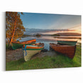 Ireland Photography Wall Decor - Boats Resting by a Quiet Lake