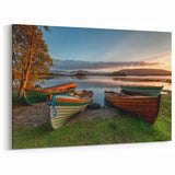 Ireland Photography Wall Decor - Boats Resting by a Quiet Lake