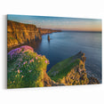Scenic Ireland Prints - Cliffs of Moher at Sunset with Wildflowers