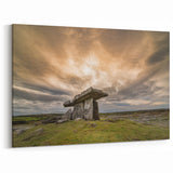 Irish Landscape Art - Dolmen Under Dramatic Skies and Rolling Hills