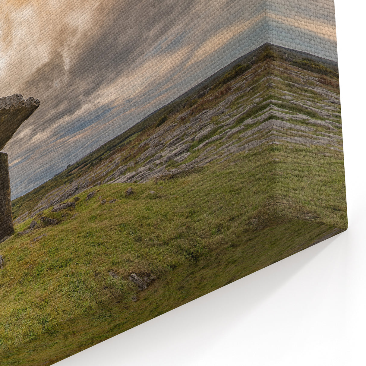 Irish Landscape Art - Dolmen Under Dramatic Skies and Rolling Hills