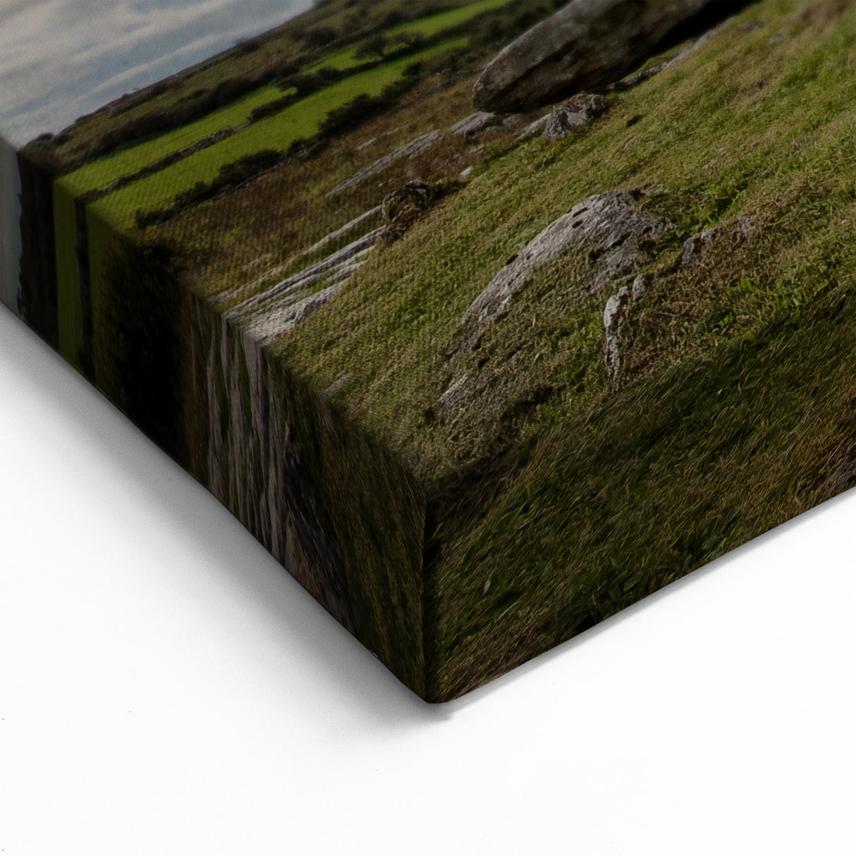 Irish Landscape Art - Dolmen Under Dramatic Skies and Rolling Hills