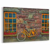 Ireland Wall Art - Vibrant Bicycle Against Stone Cottage Wall
