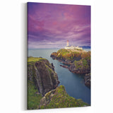 Irish Countryside Canvas - Lighthouse on Rugged Coast at Sunset