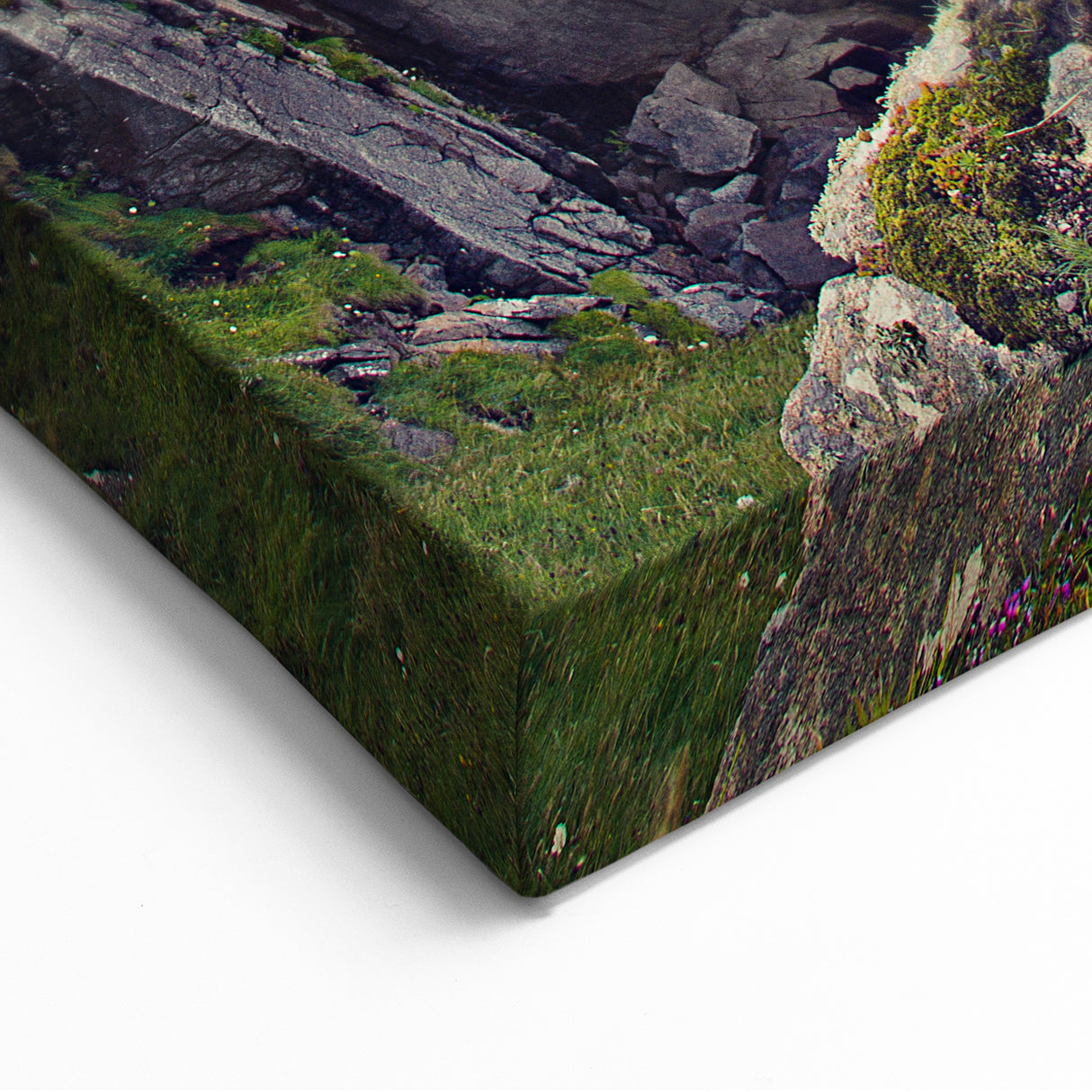 Irish Countryside Canvas - Lighthouse on Rugged Coast at Sunset